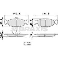 Braxis On Fren Balatası Vectra A Astra F Corsa A B Combo B
