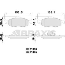 Braxis On Fren Balatası Scorpıo 9298 Mondeo 1.6 / 1.8 / 2.0 / 1.8td / 2.4 / 2.5td 9300 Granada 9294 Coug