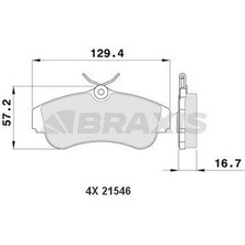 Braxis On Fren Balatası Oval Tıp Nıssan Prımera 1.6 P11 96-02 Almera Iı 1.5 00-