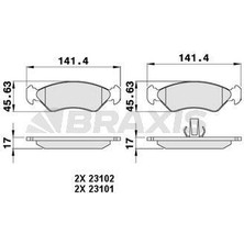 Braxis On Fren Balatası Fıesta 89 02 Ford Ka 9608 Mazda 121 Iıı 9603 Fıssız