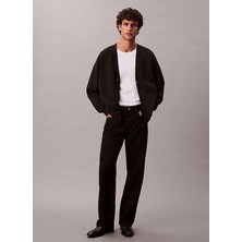 Calvin Klein Jeans Düz Siyah Erkek Hırka LV04RD304GUB1 Ls Cttn Cashmere 3D L