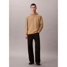 Calvin Klein Kahverengi Erkek Kapüşonlu Normal Sweatshirt LV04LD211G0S3_LS Stretch Wool Blend