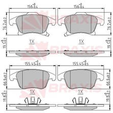 Braxis On Fren Balatası Galaxy S Max 15 / Mondeo Iv 14 / 16 Jant 1,5 2,0 Eco Boost / 2,0tdcı