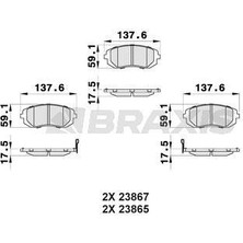 Braxis On Fren Balatası Subaru Impreza 00-08 Legacy 02-08 Brz 12- Forester 02-08