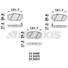 Braxis On Fren Balatası Hyundaı Elantra 05-11 Coupe 02- Sonata 01-05 Tucson 04-08 Cerato 08-10 Magentıs 01