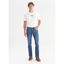 Wrangler Düşük Bel Straight Koyu Lacivert Erkek Denim Pantolon W15Q00022317 Lacivert Denim Pant