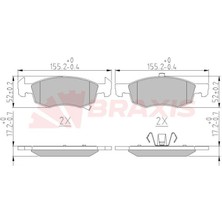 Braxis On Fren Balatası 14 Jant Corsa E 14  Adam 13