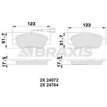 Braxis On Fren Balatası Fıat 500 500C Doblo Fıorıno Panda 1.3 Mjet 1.4 1.2 1.9 Jtd 1.6 16V 01 Ford Ka 1.3