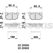 Braxis On Fren Balatası R9 Ym R19 Clıo Iıı Express Saxo 1.0ı.1.1ı.1.4ı (Fıslı) Saxo P106 P306 P405