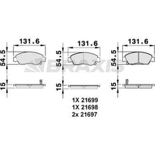 Braxis On Fren Balatası Honda Cıvıc 1,4 1992 2000 Honda Cıty Jazz 2004 2008