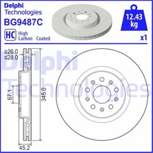 Delphi Delphı BG9487C - Fren Diski Tekli Paket - Boyalı. Delikli Ön Maseratı Ghibli.quattroporte 03/2013
