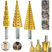 FRY 3 Lü Set Matkap Ucu Kademeli Sac Delme Aparatı Hss Titanyum Kaplama (5358)