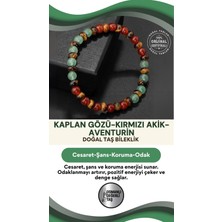 UltraMint Kapan Gözlü Kırmızı Akik Aventurin Doğal Taşlı Bileklik