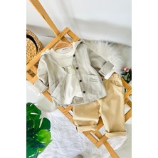 Miniğimin Cicileri Fil Baskılı Doğal Dokulu 3 Lü  Erkek Bebek  3’lü Takım - Mint