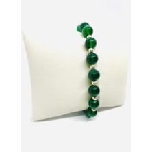 925 Ayar Gümüş Doğal Yeşim Taşlı Zarif Bileklik