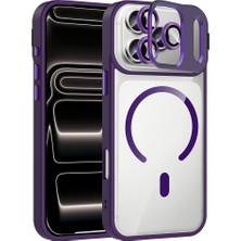 Roketcim Apple iPhone 17 Pro Kılıf Standlı ve Kamera Lens Hediyeli M-Safe Şarj Özellikli Etro Kapak