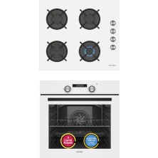 Simfer 4 Fonksiyon Trend Dijital Beyaz Power Turbo 2'li Ankastre Set (Fırın + Ocak)