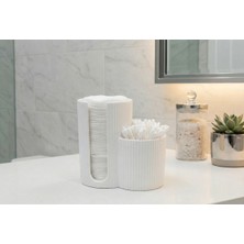 Feyza Design 2'li Makyaj Pamuğu ve Kulak Çubuğu Düzenleyici, Şık Banyo Organizeri