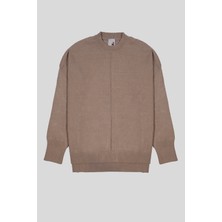 ZERO ZERO THREE NINE Bisiklet Yaka Yırtmaçlı Kadın Kazak