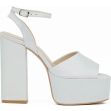 Tuna Platformlu Yüksek Topuklu Saten Kadın Ayakkabı - PLT8457