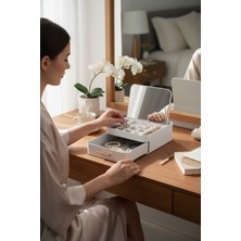 Feyza Design Şık ve Fonksiyonel Aynalı Takı Organizeri, Düzenli Saklama Sağlar