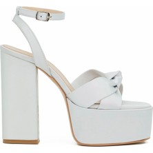 Tuna Platformlu Yüksek Topuklu Saten Kadın Ayakkabı - PLT8189