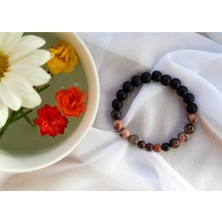 Doğal Turmalin, Radonit ve Obsidyen Taşlı Şık Bileklik