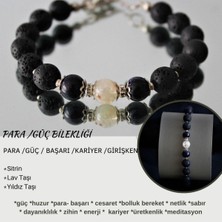 Doğal Citrine Yıldız Taşı Lava Bileklik, Şifa ve Kariyer Desteği