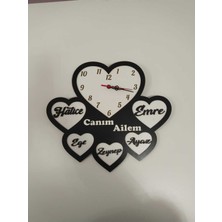 UltraMint Kişiye Özel Aile Temalı Çerçeveli Modern Duvar Saati