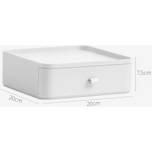 Feyza Design Çok Amaçlı Tek Katlı Makyaj Organizeri, Beyaz, Pratik ve Şık Tasarım