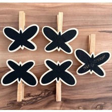 MYK Hediye ve Sanat Atölyesi Mandallı Ahşap Kara Tahta 4’lü Paket – 7x7 cm Silinebilir Mini Notluk | Lazer Baskı Seçenekli Dekoratif Tahta