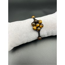 Doğal Kaplan Gözü Bileklik, Asansörlü Kilit, El Yapımı, Aaa Kalite