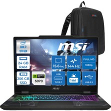 MSI Msı Cyborg 15 Intel Core I7 13620H 24GB Ddr5 256GB SSD RTX5070 Gddr7 8gb Freedos 15.6" Fullhd (1920X1080) 144HZ IPS Taşınabilir Bilgisayar B13WGKG847XTRF06 + Zetta Çanta