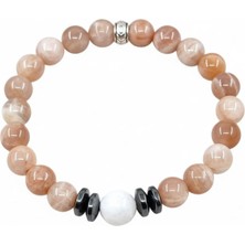 Doğal Güneş ve Ay Taşı Denge Bileklik, Şıklık ve Enerji Için Ideal