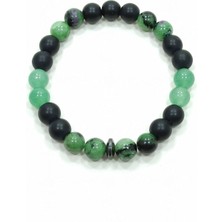 Doğal Taş Bileklik, Aventurin & Oniks, Sağlıklı ve Enerjik Hissedin