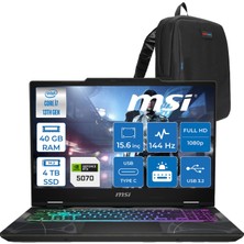MSI Msı Cyborg 15 Intel Core I7 13620H 40GB Ddr5 4tb SSD RTX5070 Gddr7 8gb Freedos 15.6" Fullhd (1920X1080) 144HZ IPS Taşınabilir Bilgisayar B13WGKG847XTRF20 + Zetta Çanta