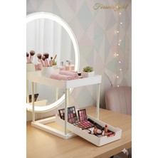 Feyza Design Çift Katlı Sürgülü Çok Amaçlı Organizer, Banyo, Mutfak ve Makyaj Için