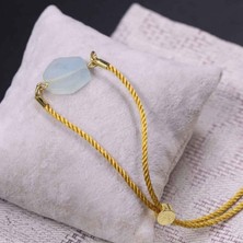 Doğal Akvamarin Taşı Bileklik, Ayarlanabilir, Şık ve Zarif Tasarım