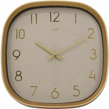Galaxy Premium Serisi Abs Kasa Duvar Saati Oval 30 cm Gold Renkli Modern Kadran