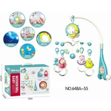 BIB-648A-55 -Sinerjim Işıklı Müzikli Kumandalı Mavi Bebek Dönencesi