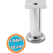 Nzb Mobilya Ayağı Modern Koltuk Kanepe Dayanıklı Tv Ünite Ayağı Ayakları Tablalı Krom 10 cm Metal Gümüş
