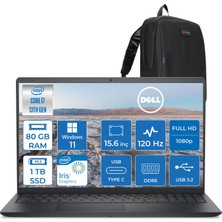 Dell Pro 15 Essential Intel Core I7 1355U 5 Ghz 80GB Ddr5 1tb SSD Windows 11 Pro 15.6" FHD(1920X1080) 120HZ Wva IPS Taşınabilir Bilgisayar PV152501355UP33 + Zetta Çanta