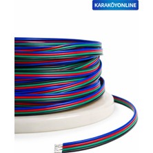 10 Metre Rgb Kablo 4 Lü Şerit LED Kablosu 4x0.22 Kalaylı %100 Bakır