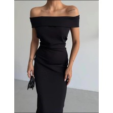 Madonna Yaka Elbise - Siyah - L