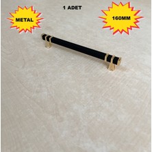 Homdep Nescamuse 160MM Nehir Model Mobilya Mutfak Çekmece Dolap Dolabı Kulpu Kulbu Kulpları 1 Adet Siyah Gold