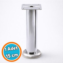 Nzb Mobilya Ayağı Modern Koltuk Kanepe Dayanıklı Tv Ünite Ayağı Ayakları Tablalı Krom Metal 15 cm Gümüş