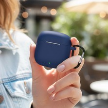 Caseonn Huawei Freebuds Se 2 - Se 3 Kılıf Askı Aparatlı Mat Silikon Lacivert