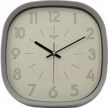 Galaxy Premium Serisi Abs Kasa Duvar Saati Oval 30 cm Gri Renkli Modern Kadran