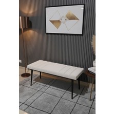 Özcan Mobilya Aksesuar Siyah Metal Ayaklı Bench Bank Puf Yatak Odası Mutfak Antre