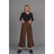 MissVina Kadife Yüksek Bel Bol Paça Pantolon 30335